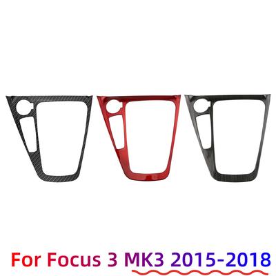 Car Gear Shift Panel Cover Sticker Frame for Ford Focus 3 MK3 2015-2018 LHD Central Carbon Fiber Accessories