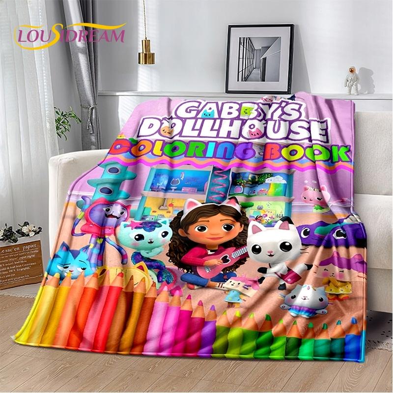 Cartoon Cute Gabbys Dollhouse Girl Soft Blankets,Keep Warm Throw Blanket Comfortable Blanket for Picnic Beds Sofa Home Bedroom