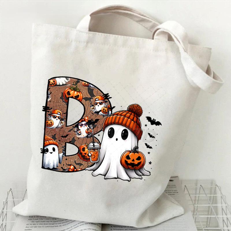 26 Letters Personalized Printing Trend Handbag Commuter Shoulder Bag Canvas Bag