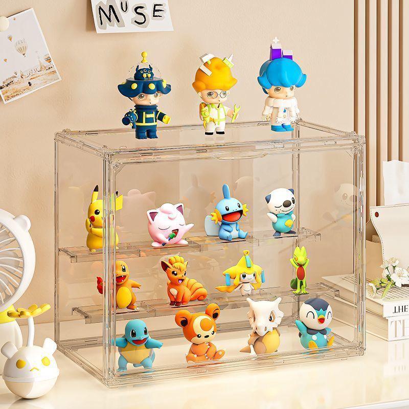 1pc Three Layer Acrylic Display Rack, Blind Box Storage Box,Llarge Capacity Dustproof