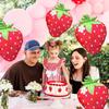 3pcs/6pcs Strawberry Aluminum Film Balloon Birthday Party Supply Summer Fruit Party Baby Girl Baptism Decoration Matte Balloons