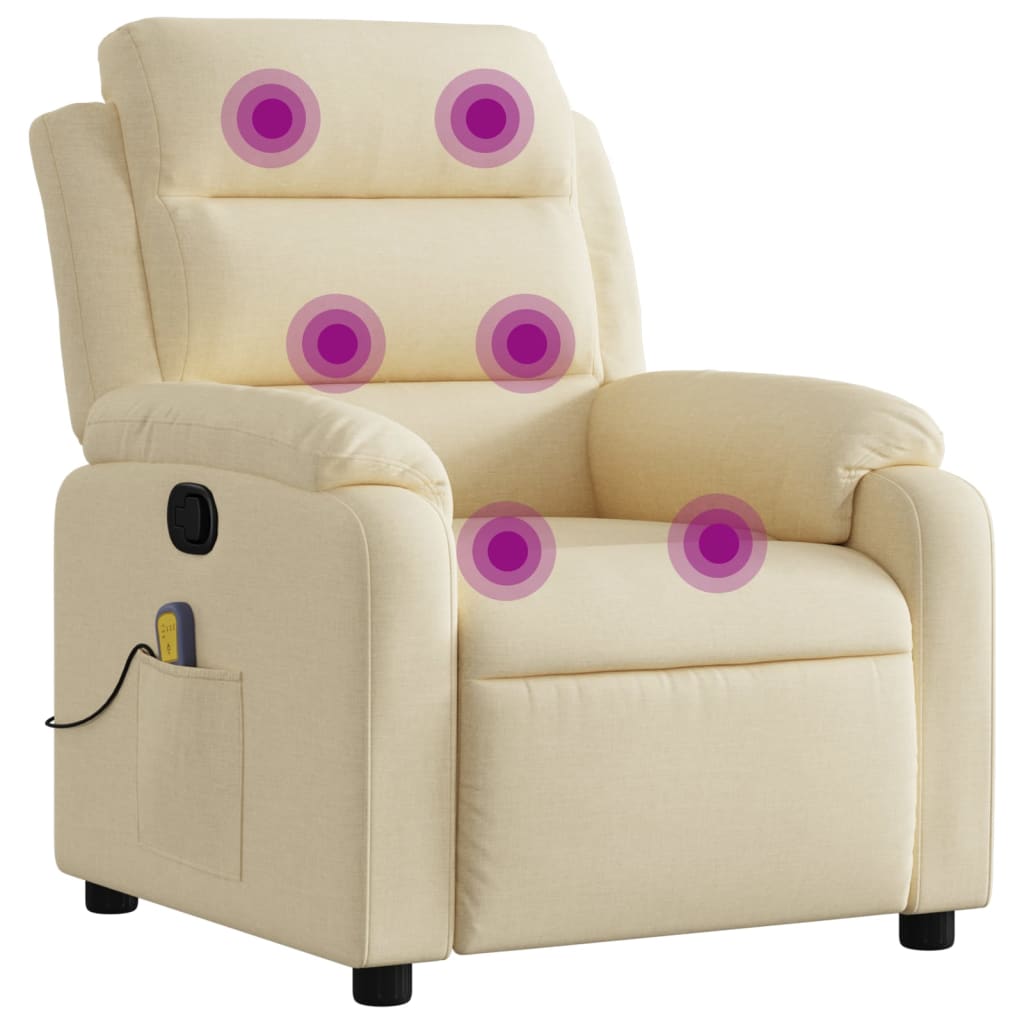 Massage Relax Chair Cream Colored Fabric