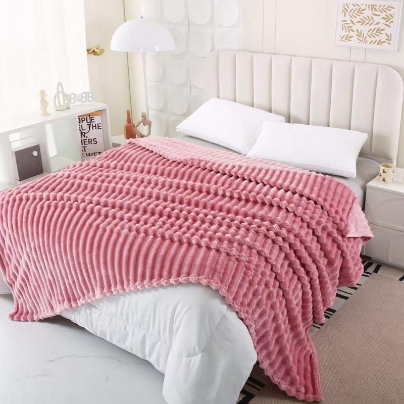 New 240-290g Flannel Double-sided Blanket Spring and Autumn Leisure Blanket Office Nap Blanket