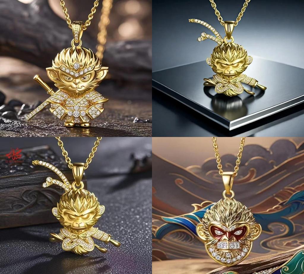 Unique Copper Black Wukong Pendant Necklace With Dazzling Design Inspired By The Legendary Monkey King