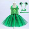 Baby Girls Halloween Animal Cosplay Costume Kids Forest Theme Giraffe Cows Tiger Leopard Zebra Print Tutu Dress Birthday Party