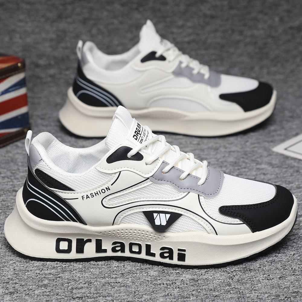 Sports shoes summer breathable fly-woven shoes men's soft-soled casual mesh shoes trendy versatile youth running shoes