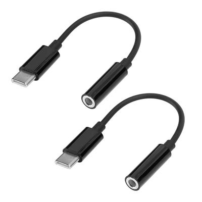 2 ADET USB C - 3.5mm Kulaklık Girişi Dönüştürücü veya Adaptör Kablosu PixelSamsung GalaxyBlack için