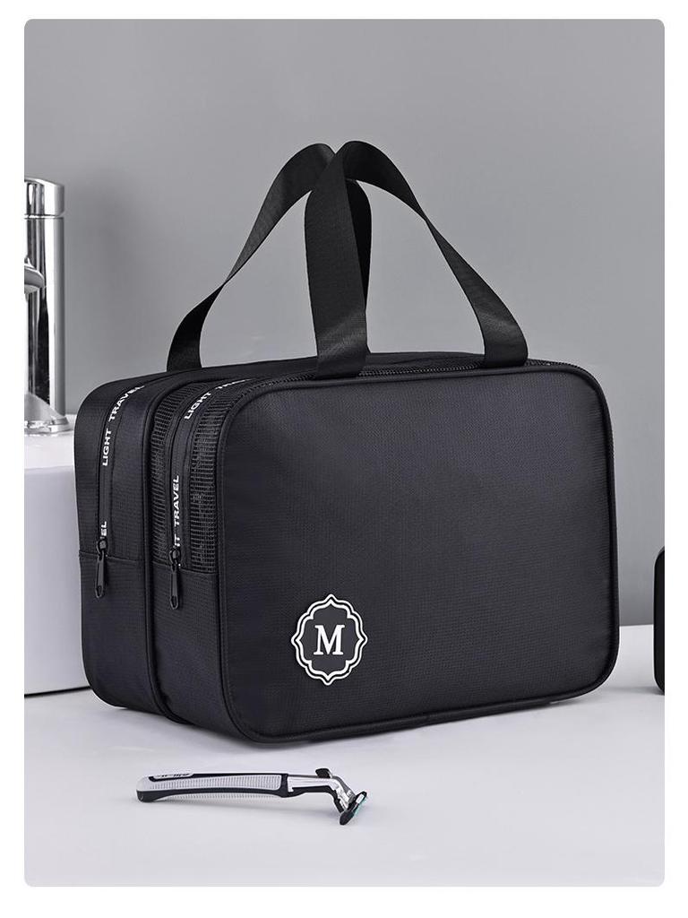 Men's Double-Layer Waterproof Toiletry Bag - Large Capacity Travel Organizer