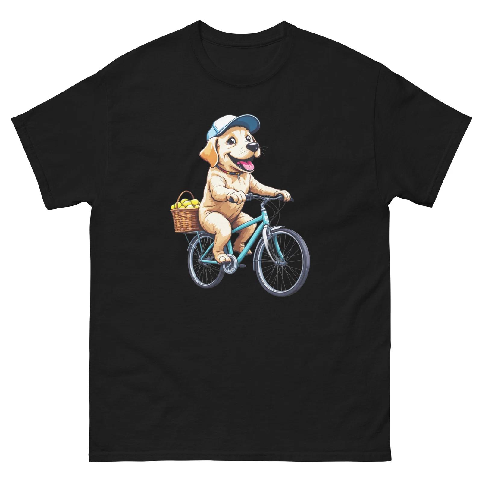 Biking Labrador Dog Bike Cycling T-Shirt S