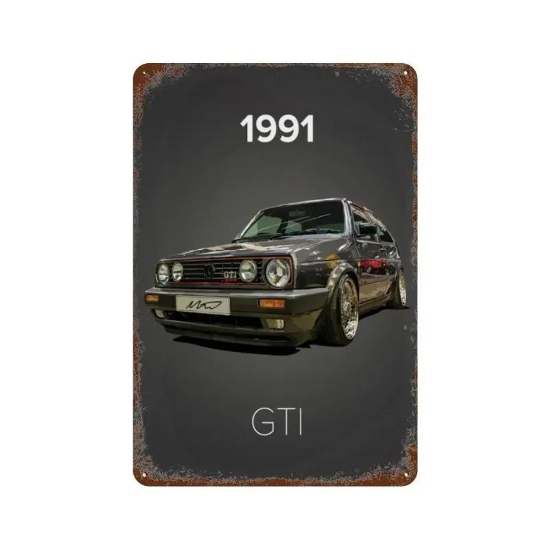 Metal Tin Poster 80s GTI Sports Classic Car Retro Metal Tin Sign Plaque Poster for Bar Club Wall Home Vintage Wall Plate Pendant