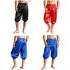Calças Capri Pirata de Príncipe Árabe Sedosas para Homens, Cintura Elástica Solta, Calções Renascentistas para Eventos de Festa Temática Cosplay de Halloween
