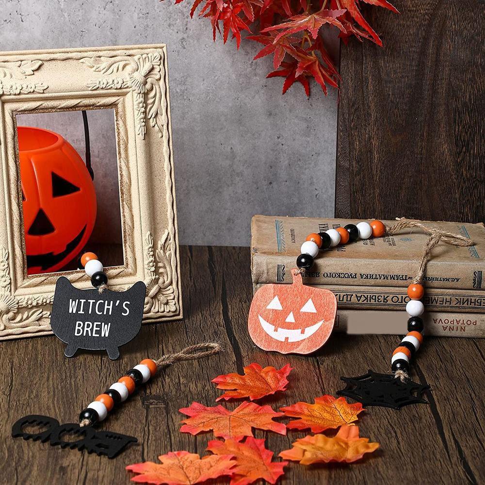 

Подвеска для дома, фермы, дома, праздничные атрибуты, деревянная щепа, деревянная бусина, подвесное украшение, украшение на Хэллоуин