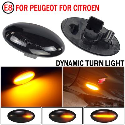 Lampă de semnalizare intermitentă cu LED dinamică, lumini de degajare laterale pentru Peugeot 307 206 407 107 607 1007 Citroen C1 C2 C3 C5 C6