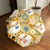 1pc Sheep Meadow Automatic Folding Umbrella Durable Iron Frame, Iron Umbrella Structure Suitable for All Seasons Yy260203138