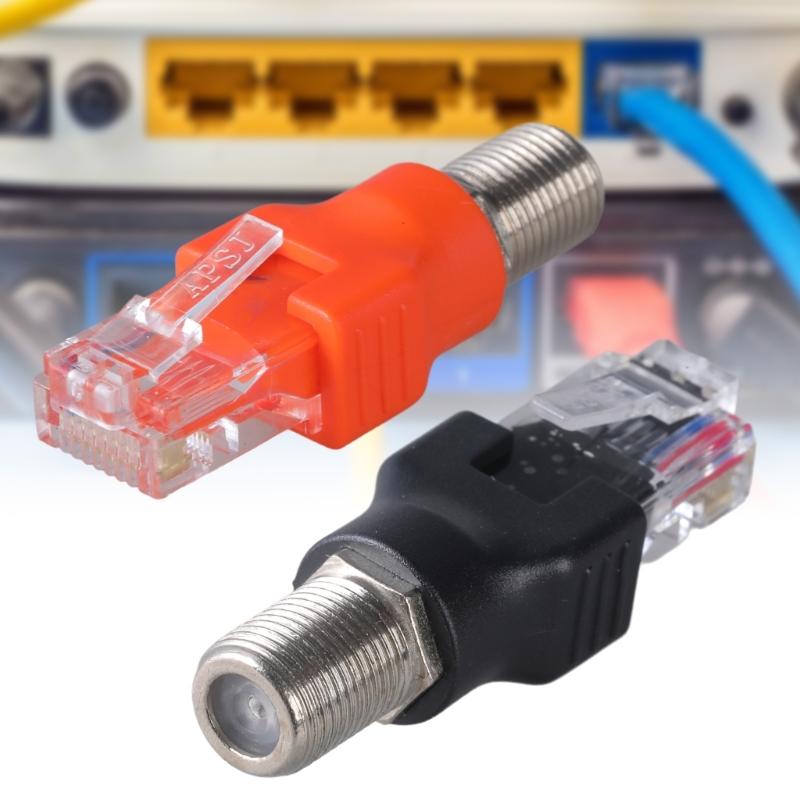 RF to RJ45 Converters RJ45 to RF Connectors Coax Straight Connectors F Female to RJ45 Male Coaxial Barrels Coupler Adapter