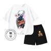 Unikátní NARUTO Animovaná Kreslená Postava Vertikální Potisk Design O-výstřih K pokožce šetrný Krátký Rukáv a Šortky Dětská Dvoudílná Sada
