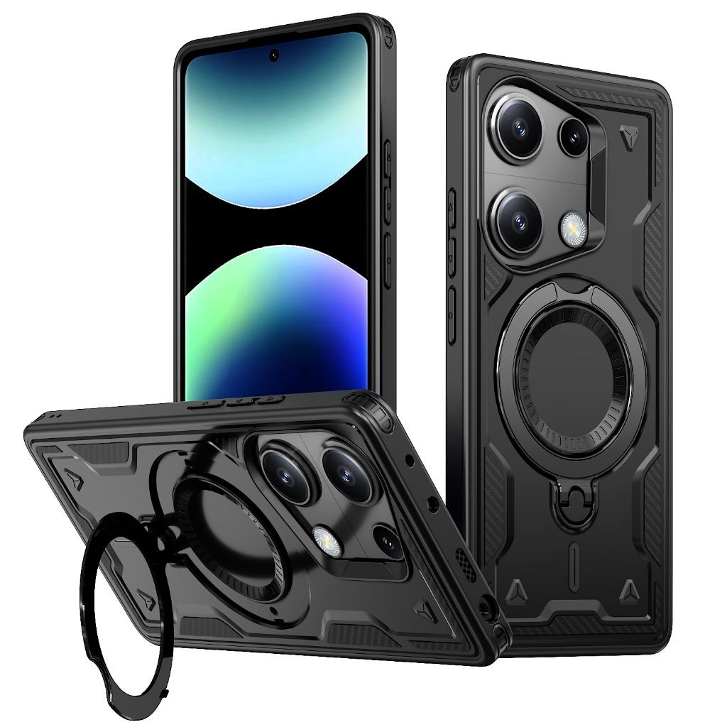 For Magsafe Phone Case For Xiaomi Redmi Turbo5 Max Turbo4 Note 13 14 15 Pro+ Plus 5G 14S 13R 360° Magnetic Ring Holder Cover