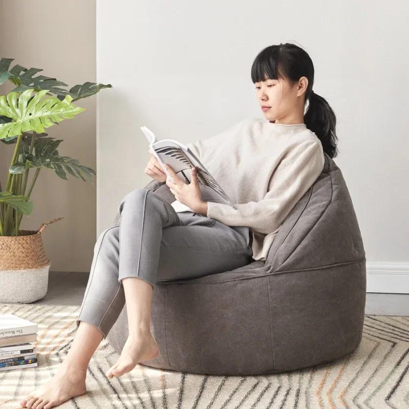 Shell-Shaped Lazy Bean Bag Sofa-Removable&Washable,Modern Minimalist Design,Single Leisure Recliner for Living Room,Cozy Seating