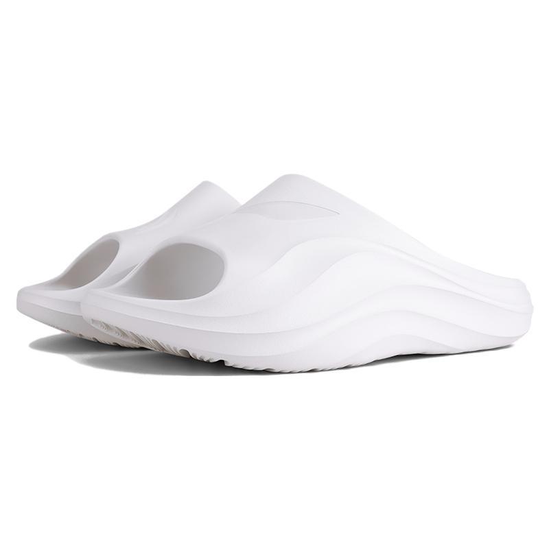 Li Ning Slip Resistant Abrasion Resistant EVA Quiet Slide Slippers Unisex White LNXU931-2