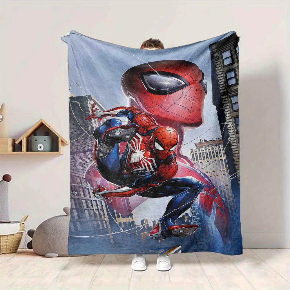 1Pc Spiderman Urban Heroism Blanket Soft And Comfortable Casual Warm Camping Travel Christmas Halloween Xmas Gift M928431