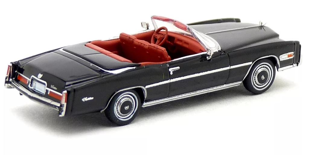 Brekina Scale HO Scale Cadillac Eldorado Convertible 1975 Black Diecast Model Car 1/87