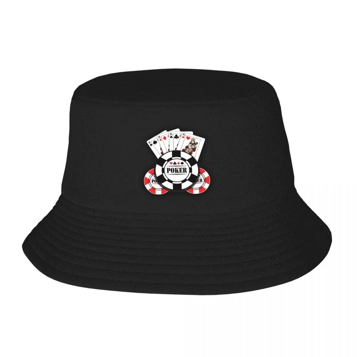 New Custom Poker King Bucket Hat Women Unisex Beach Sun Summer Fishing Cap Bucket Hat