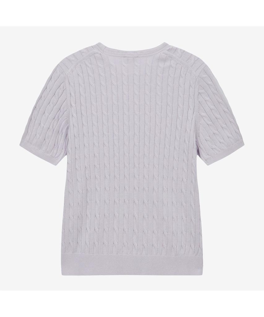 Noseupeiseu Nt7As31B Women'S Cable Short Sleeve Sweater Lilac