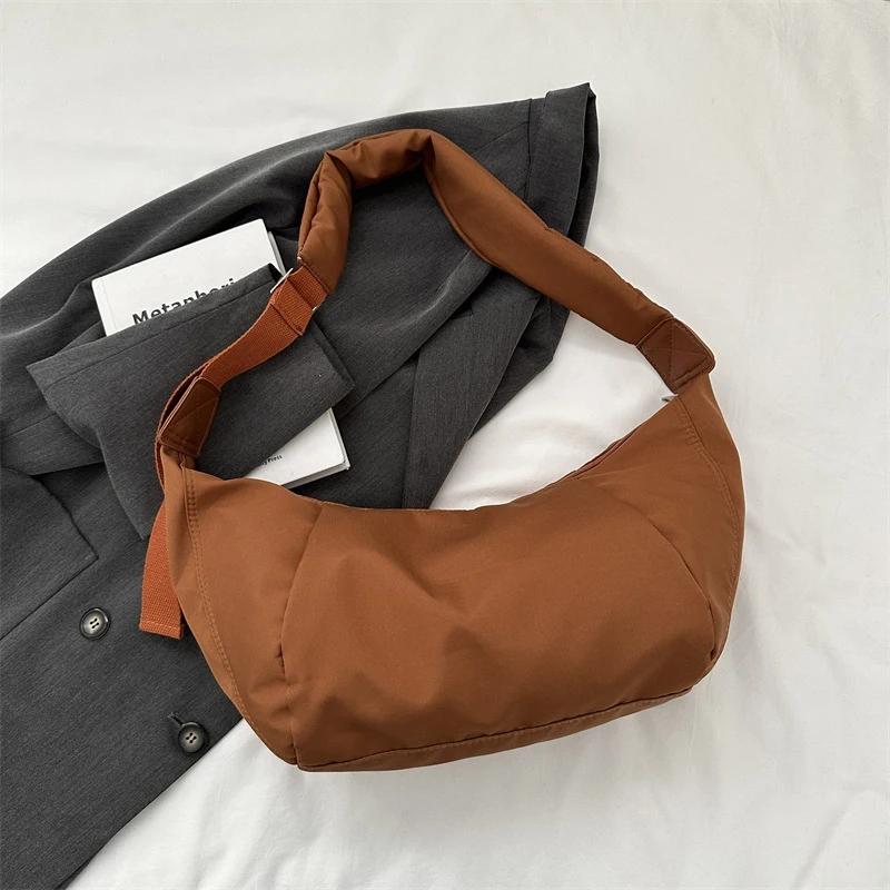 Casual Oxford cloth Women Bags Shoulder Bag Woman Crossbody Bag Hobo Bags Dumpling Bag Large Capacity Female Half Mo Totes
