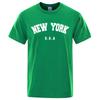 U.S.A New York USA City Street Printed T-Shirts For Men Loose Oversized T Shirt Fashion Breathable Short Sleeve Cotton Clothing
