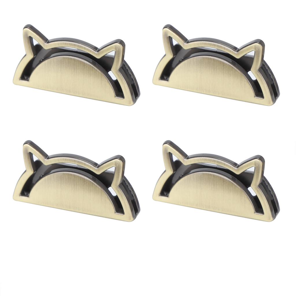 4 Sada Kovová Ozdobná Spona Kočičí Klip Zarážka Kožené Zboží Zavazadla Džíny DIY Doplňky Bronzová