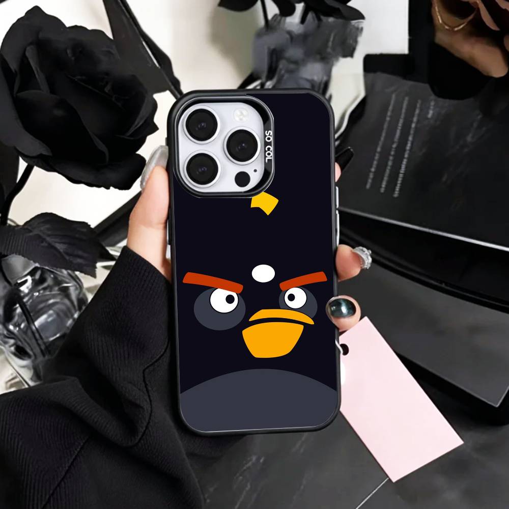 

A-angry-B-Bird- Game Phone Case For iPhone17,16,15,14,13,12,11 Plus,Pro Max Colored Silver Plated Inside Cover iPhone13