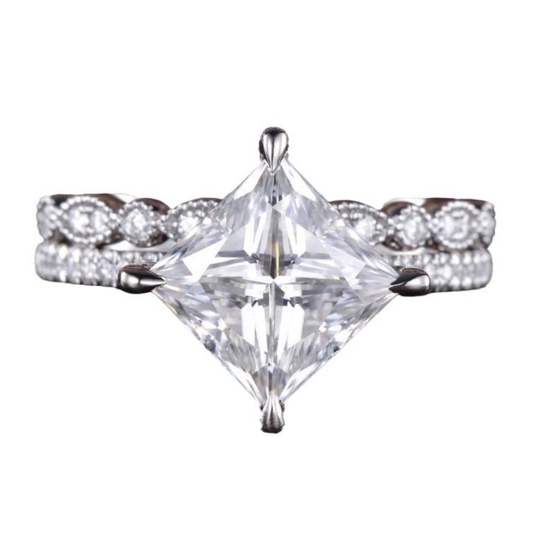 Strictly Selected New Products, Women's Diamond Rings, Simple Square Diamond Accessories, European and American Couples' Rings
