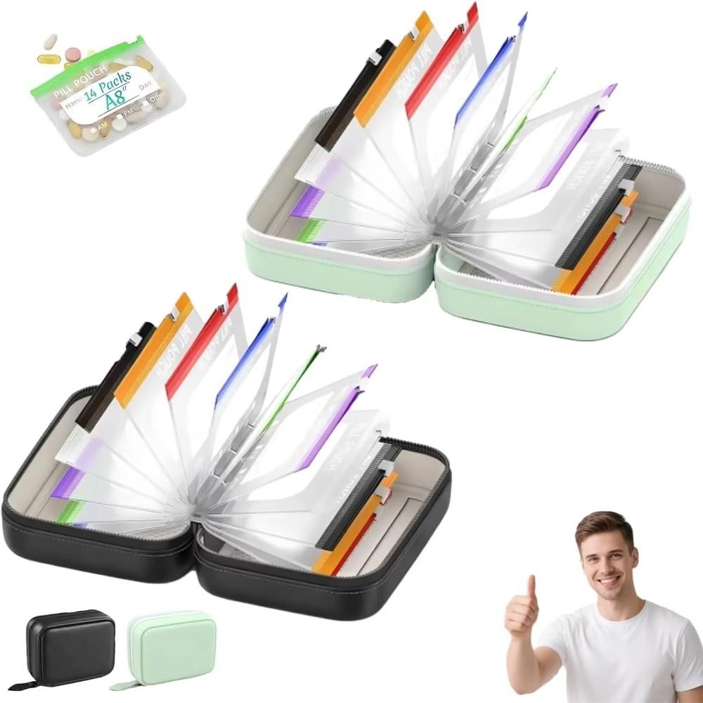 7/14PCS BPA-Free Weekly Pill Organizer Waterproof Pill Pouch Set Vitamin Storage Holder  Outdoor Use