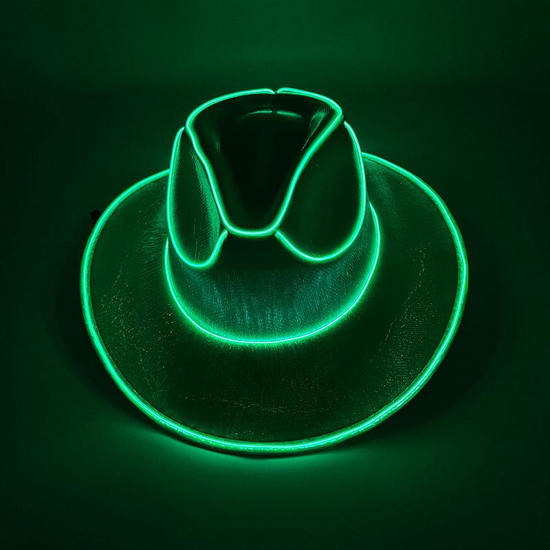 New Arrival Pearlescent Cowboy Hat Dance Costume Decorate Glowing Cowgirl Cap Glowing For Neon NightClub