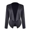 Women's Fasion Casual Loose Solid Color Long-sleeved Imitation Deerskin Drape Irregular Hem Cardigan Short Coat