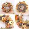 Artificial Fall Wreath With Pumpkin Bell And Berries For Halloween