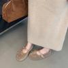 2025 autumn and winter new bow flat Mary Jane lamb wool single shoes women's ballet shoes wool shoes women's shoes