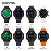 SANDA Unisex Luminous Waterproof Thin Large Screen Multifunction Electronic Wristwatch