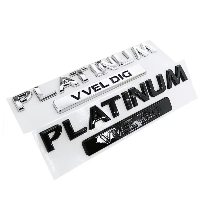 3D ABS PLATINUM VVEL DIG V8 Letters Logo Car Trunk Badge Emblem Decals Sticker For Nissan Patrol Y60 Y61 Y62 Armada Accessories