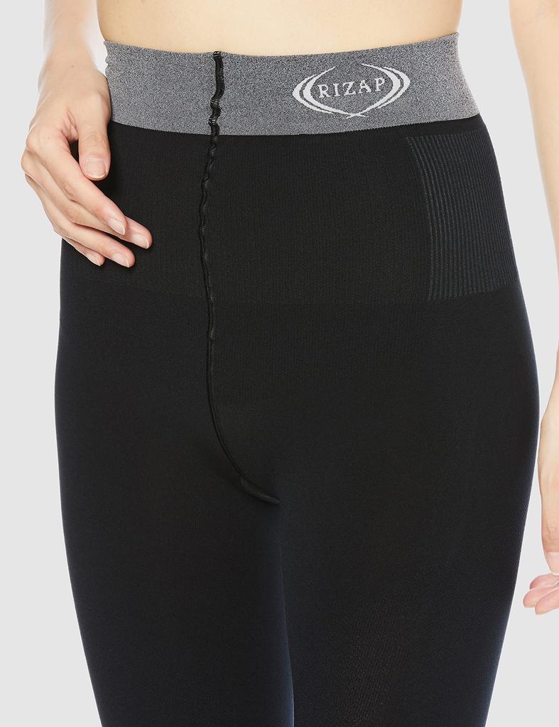 Gunze RIZAP Compression Sizes Leggings, Calorie-Burning Leggings, High-Waisted, Warm, 10-Length, Boxed, Women's, Black, M-L