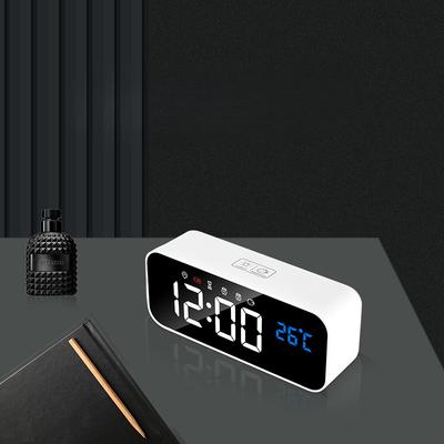 Calendrier Perpétuel LED Intelligent à Commande Vocale Affichage Numérique LED Horloge Électronique Réveil Numérique Miroir Recharge Double-fuck