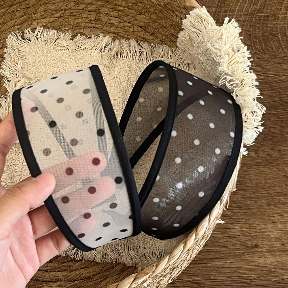Soft Fabric Hair Hoop Polka Dot Pattern Wide Headband Comfortable Mesh Headband Travel Use