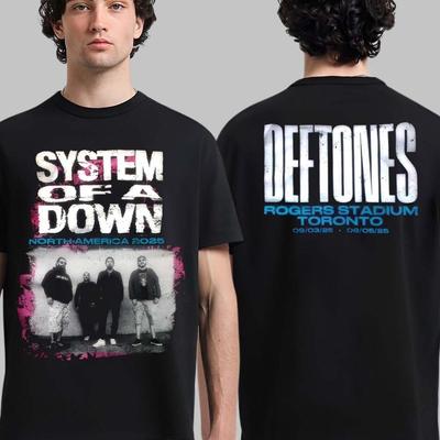 Deftones Nordamerika 2025 X System Of A Down Toronto Kanada 2025 T-Shirt.