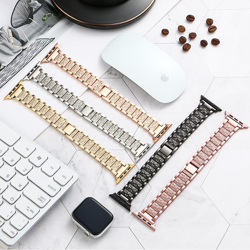 YurKem Λουράκι με Διαμάντια Bling Για Λουράκι Applen Watch 49mm 40mm 45mm 44mm 41mm 42mm 38mm Μεταλλική Ζώνη Για I-watch Series 8 7 SE 6 5 4 Γυναικείο Βραχιόλι