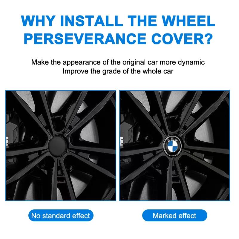 4 Stück 60mm Auto Radnabenkappe Felgenabdeckung Emblem Aufkleber Für BMW E46 E39 E90 E60 E36 F30 F10 E34 E30 F20 E92 Autozubehör