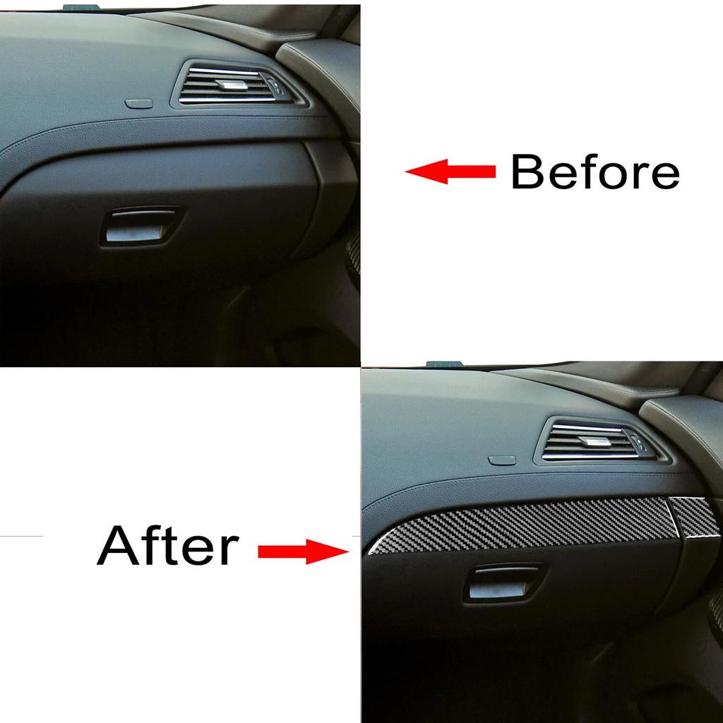 For BMW 6 Series M6 F12 F13 F06 2011-2018 M Sport Carbon Fiber Stickers Co-Pilot Instrument Panel 2 Pcs Car Styling Accessories