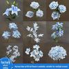 10-PCS Silk Blue Rose Hydrangea Peony Wedding Floral Arrangement for Aisle Decoration