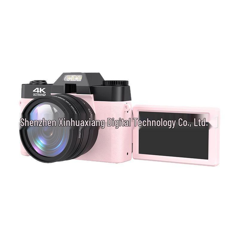 4K HD Mirrorless Retro Camera with Flip Screen, WiFi, 16x Zoom, Image Stabilization, and Beauty Mode.