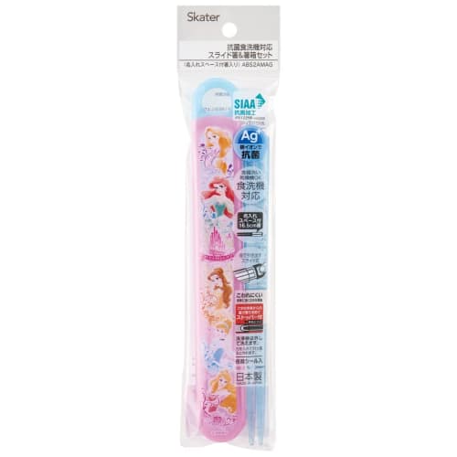 Skater Children's Antibacterial Slide Chopsticks Box Set Disney Princess 22 Girls Made in Japan ABS2AMAG-A