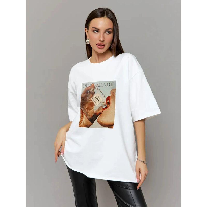 Fashion Temperament Printed Summer New Arrival Fashion Wind Pure Cotton Short Sleeve T-shirt Top New Fashion T-shirt